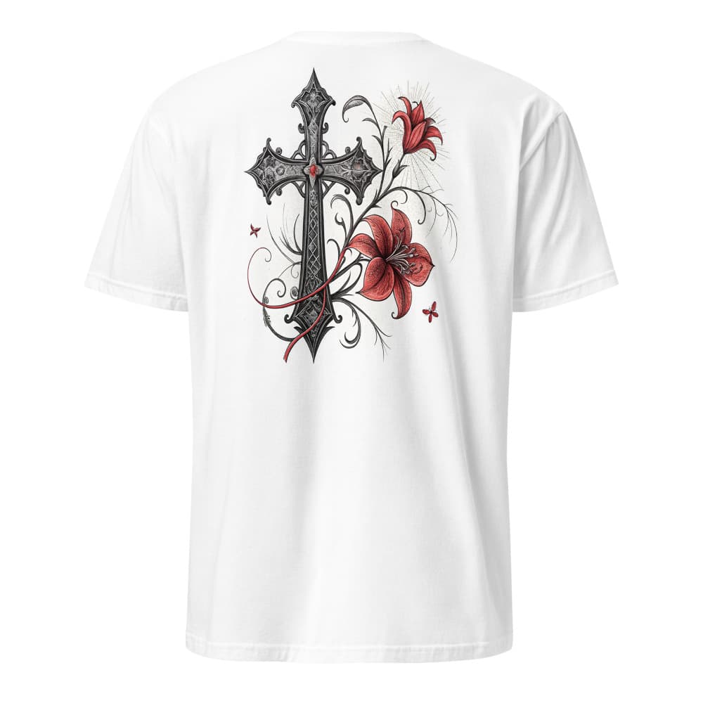 Drift × Gothic Cross & Spider Lily — White Graphic Tee