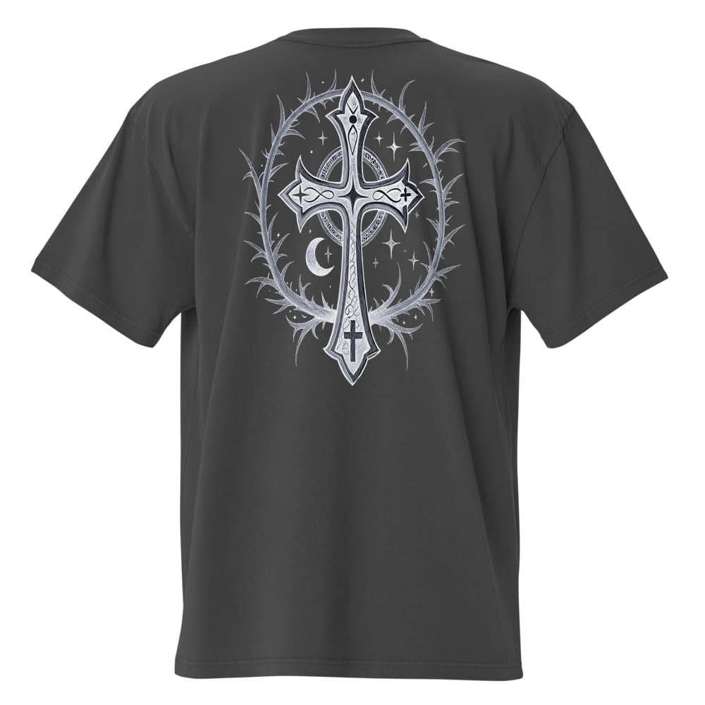 Drift × Tribal Cross — Oversized Faded Black Tee