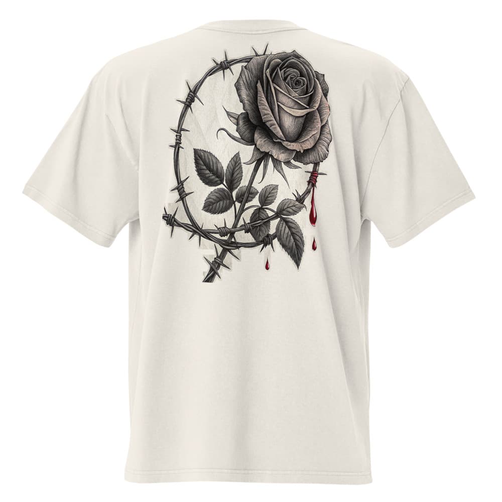 Drift × Dark Rose — Oversized Tee in Faded Bone